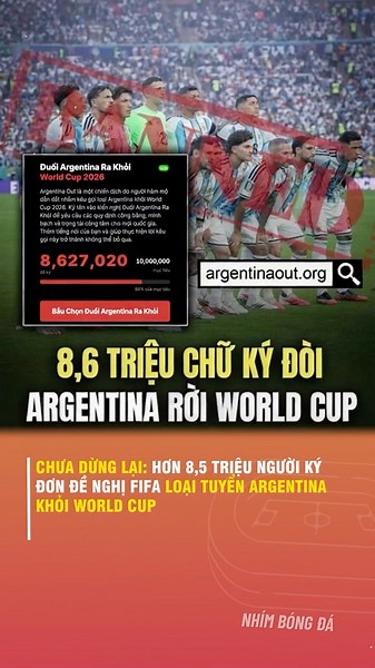 IT DOESN'T STOP: OVER 8.6 MILLION PEOPLE SIGN PETITION DEMANDING FIFA BAN ARGENTINA FROM WORLD CUP