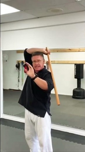 Simple self defense strikes with your homemade self defense walking stick or hanbo