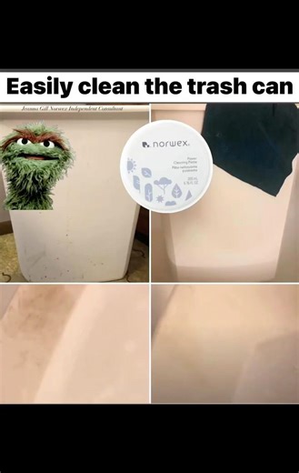 Get your Trash Can looking new again with Norwex Cleaning Paste & EnviroCloth