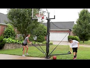 Silverback Basketball Yard Guard Defensive Net System Rebounder with Foldable Net and Arms into Pol