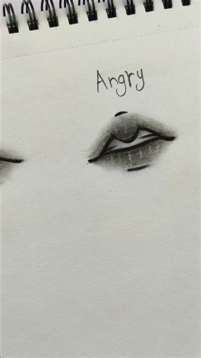 Lips Drawing ( Sad,Angry ) #howtodraw #art #drawing #artist #shorts
