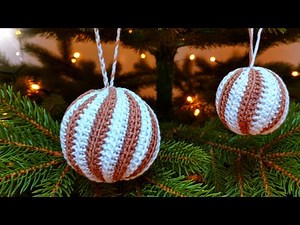 Horgolt karácsonyi spirál gömb készítése / Swirl bauble Christmas ornament