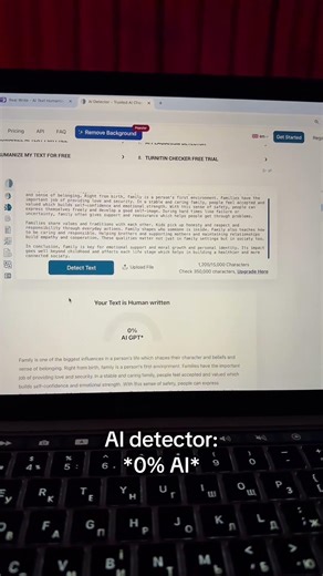 using AI detector to check the student's answer