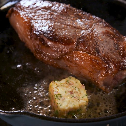 This Cowboy Butter Steak has the most ADDICTING sauce you've ever tasted. Full recipe: http://dlsh.it/0ABC5wW | Delish