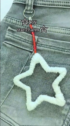 How to Make a Cute DIY Star Charm with Yarn & Beads#diy #craft #decor #handmade #aesthetic