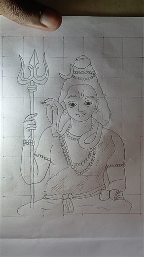 Mahadev Drawing with Trishul | Shiva Pencil Art