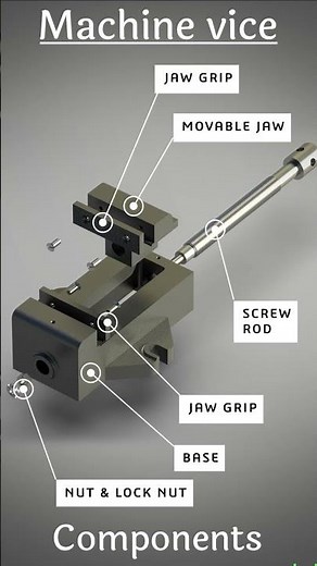 Machine Vice parts and component nomenclature #solidworks #shorts