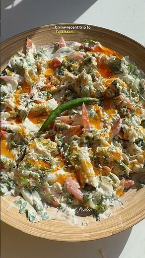 Tajikistan national dish Qurutob | yogurt and bread salad recipe | kurutob recipe video #tajikistan