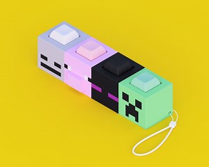 Minecraft Head Keyboard Clicky Fidget | Stim Toy, Stress Relief, ADHD, ASMR - W/lasso - Etsy