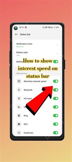 How to show interest speed on status bar ll Internet speed ko enable kara#shorts#settings#manojdey