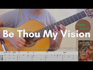 Be Thou My Vision | Simple Fingerstyle Classical Guitar (Easy) Hymn | TAB + Lyrics + Chords