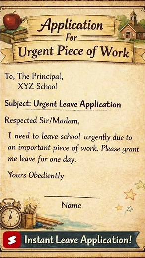 Application For Urgent Piece of Work | Easy English Application