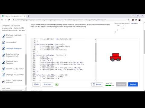 Challenge Braking Car Khan Academy