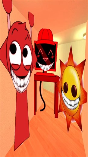 Mr.Sun, Simon and Mr.fun Computer pira Horror Incredibox Sprunki chase me