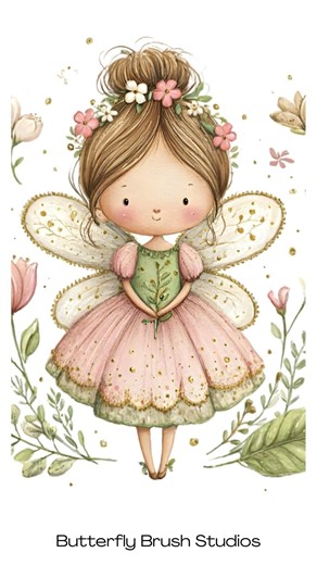 Mini Pink Fairy Printable Fussy Cuts #junkjournalpages
