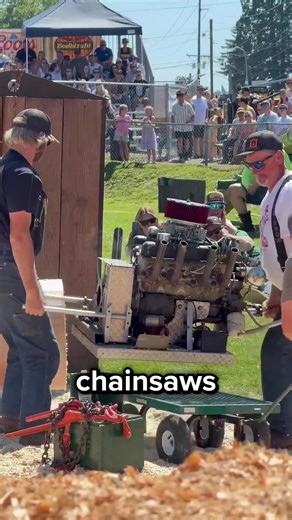 Hot Saw is a competition where builders push chainsaws to the extreme. Instead of using normal saws, competitors modify them with high-performance parts and engines, sometimes even using components from machines like dirt bikes to generate massive power. The goal is simple: cut through a large log as fast as possible while keeping the cut clean and controlled. With these heavily modified saws, the fastest competitors can finish the cut in just over four seconds. #chainsaw #timbersports #woodcutt
