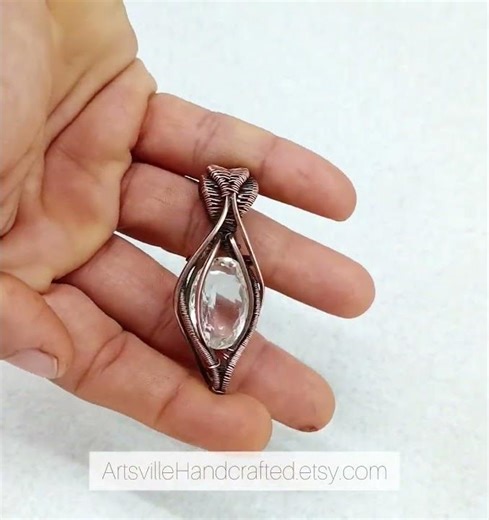 Wire Wrapped Clear Quartz Pendant • Crystal Necklace • #elvenmagic #etsyshop #crystalhealing
