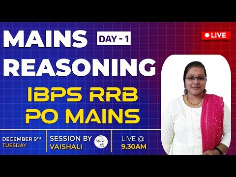 IBPS RRB PO MAINS | DAY - 1 | REASONING EXACT EXAM LEVEL QUESTIONS | BY VAISHALI