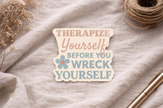 Therapy Sticker - Therapize Yourself - Matte Waterproof Vinyl - Etsy