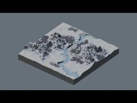 Worldpainter Timelapse #1: Snowy mountain ranges