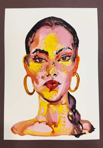 Sade Adu 💋 #sade #portrait #painting #ink #watercolor | Painting