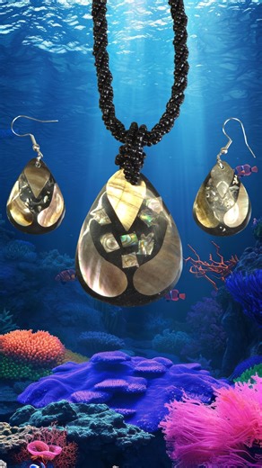 Mother of Pearl Abalone Angel Wing Necklace Earrings Set, Boho Coastal Jewelry - Etsy