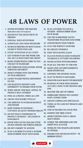 48 Laws of Power #psychology #facts #shorts
