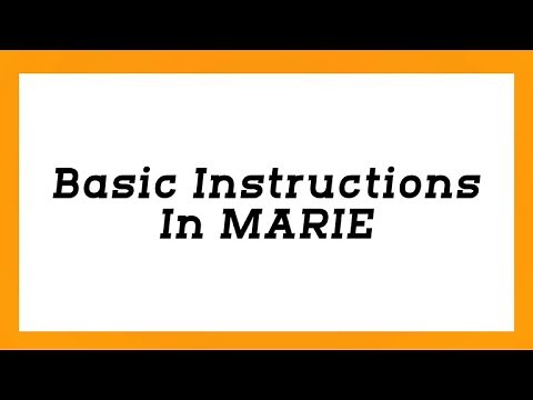 MARIE | Basic Instructions Practice