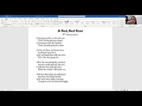 "A Red, Red Rose" -- A Quick Analysis