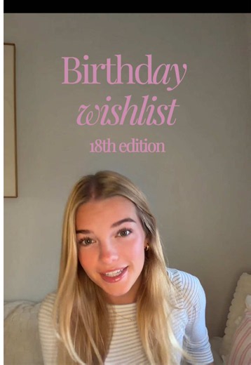 18th birthday wishlist!! 🎉✨How many times can a girl say “cute” in one video? #birthdaygirl #18thbirthday #miatalerico #growingup #wishlist