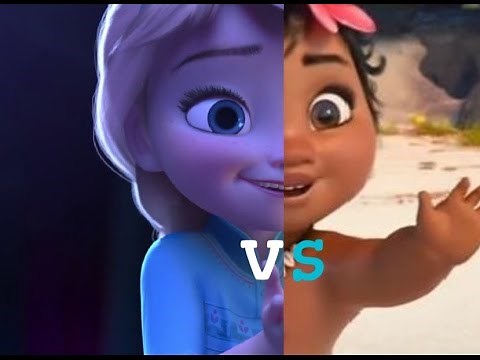 Frozen VS Moana - Elsa VS Moana - Let it Go VS How Far I'll Go - Epic Disney Princesses Battle - HD