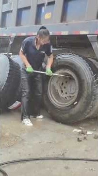 Working in the Rain! 💪🚚 How a Truck Tire Gets Changed | Mechanical Hard Work