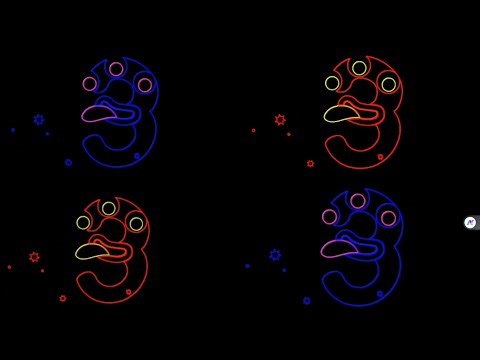 Endless Numbers Neon Outline Effect 4X Video