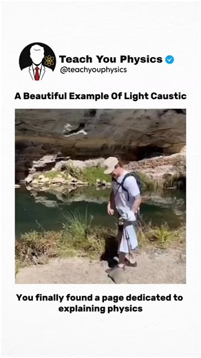 Teach You Physics on Instagram: "A beautiful example of light caustic — where light bends and focuses into mesmerizing patterns when passing through glass or water. ☀️💎 Nature’s own art, painted with physics. This video is for educational purposes only. DM for credit/removal. #LightCaustics #PhysicsInAction #ScienceIsBeautiful #EducationalContent #LearnSomethingNew #Optics #NatureArt #MindBlowingScience #VisualBeauty #sciencefactsforyou"