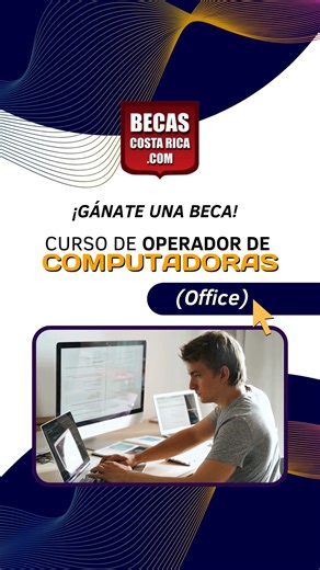 📚 ¡Beca para Curso de Operador de computadoras en Costa Rica! 🇨🇷 ¿Tienes más de 13 años y te gustaría aprender de operador de computadoras? 📚 ¡No dejes pasar esta oportunidad! 🚀 En BecasCostaRica.com estamos ofreciendo becas para un curso especializado en operador de computadoras, disponible de forma presencial 🏫. Requisitos: ✔️ Tener 13 años o más ✔️ Ser nacional o extranjero 🌍 ✔️ Primaria aprobada 🎒 (No requiere bachillerato 🎓) 📩 ¡Envíanos un mensaje para participar! 📲 WhatsApp 506 