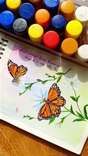 beautiful butterfly scenery painting 🎨#butterfly #scenery