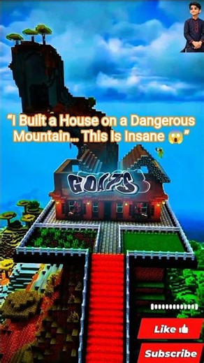 “I Built a House on the Most Dangerous Mountain 😱 (1 Wrong Step = Death!)”#minecraft