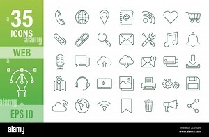 Web icon set. Business. Email icon. Video chat. Vector stock illustration Stock Vector Image & Art - Alamy