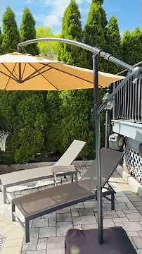 Offset Patio Umbrella for Pool and Patio | 10FT Cantilever with Base