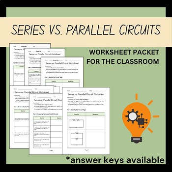 Series and Parallel Circuits Worksheet Packet for 8th Grade