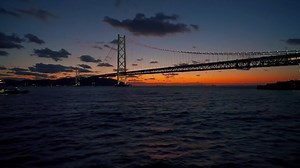 Bridge, Sea, Ship, Landscape