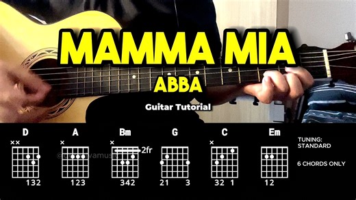 Mamma Mia - ABBA | Guitar Chords Tutorial For Beginners #guitartutorial #chords | dernalvamusic | Facebook
