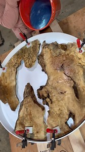 It’s the weekend! Beautiful new 36” pour to start off the morning. This 36” top features some spalted maple from @alderfer_lumber with a custom blend of @meyspring Turquoise Blue-White Pearl- Tropical 🏝️ Blue. This custom order top was ordered through our create your own page on Etsy— link in bio! @superclearepoxy deep pour @jeffmacksupply 36” hdpe mold #epoxyresin #resinart #furnituremaker #furnituredesign #handcrafted | Fat Cat Wood Works LLC