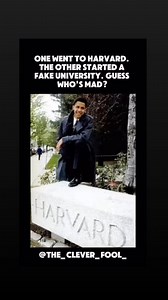 The Orange Messiah vs. Harvard: Still bitter they let Obama in and not him. #HarvardVsTrump #ObamaWentToHarvard #TrumpUniversityScam #InsecureDictator #EducationMatters #TruthHurts #FakeUniversity #PresidentialJealousy #TrumpVsObama #TheCleverFool | The Clever Fool