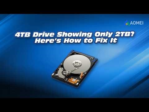 4TB Drive Showing Only 2TB? Here’s How to Fix It