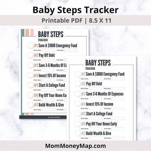 Dave Ramsey Baby Steps Tracker, Steps 1-7 Planner Printable PDF Digital Download, Baby Steps Financial Progress Planner, Debt Free Tracker - Etsy