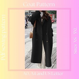 Women's Long Coat Sewing Pattern | XS - 5XL | Instant Download | Easy Digital PDF, Written Sewing Instructions, - Etsy