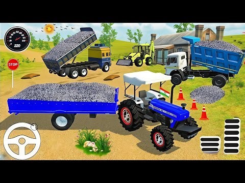 Drive JCB and Uploading Stone 🏗️🪨 Form Jondher5310 Tractor loading in Game #jcb #tractor
