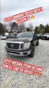 2017 Nissan Titan XD SV Single Cab equipped with the legendary 5.0L Cummins Turbo Diesel V8.