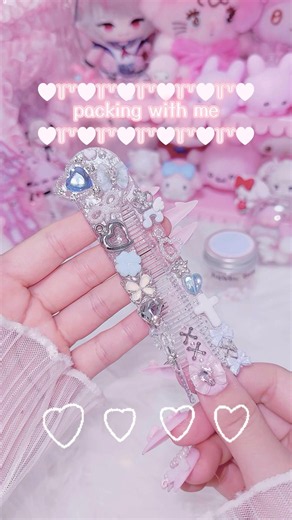 どの作品から再販しようඉ ̫ඉ♡ #おすすめ #ハンドメイド #デココーム #量産型 #天使界隈 #水色系統 #プリンセス #梱包動画 #ハンドメイド作家 #地雷系 #平成女児 #地雷系 #ピンク